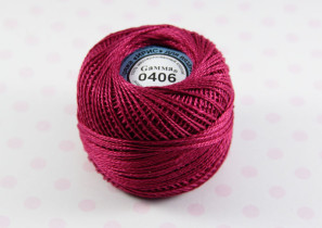 Пряжа Ирис 100% хлопок 10г 82м №0406 вишнёвый